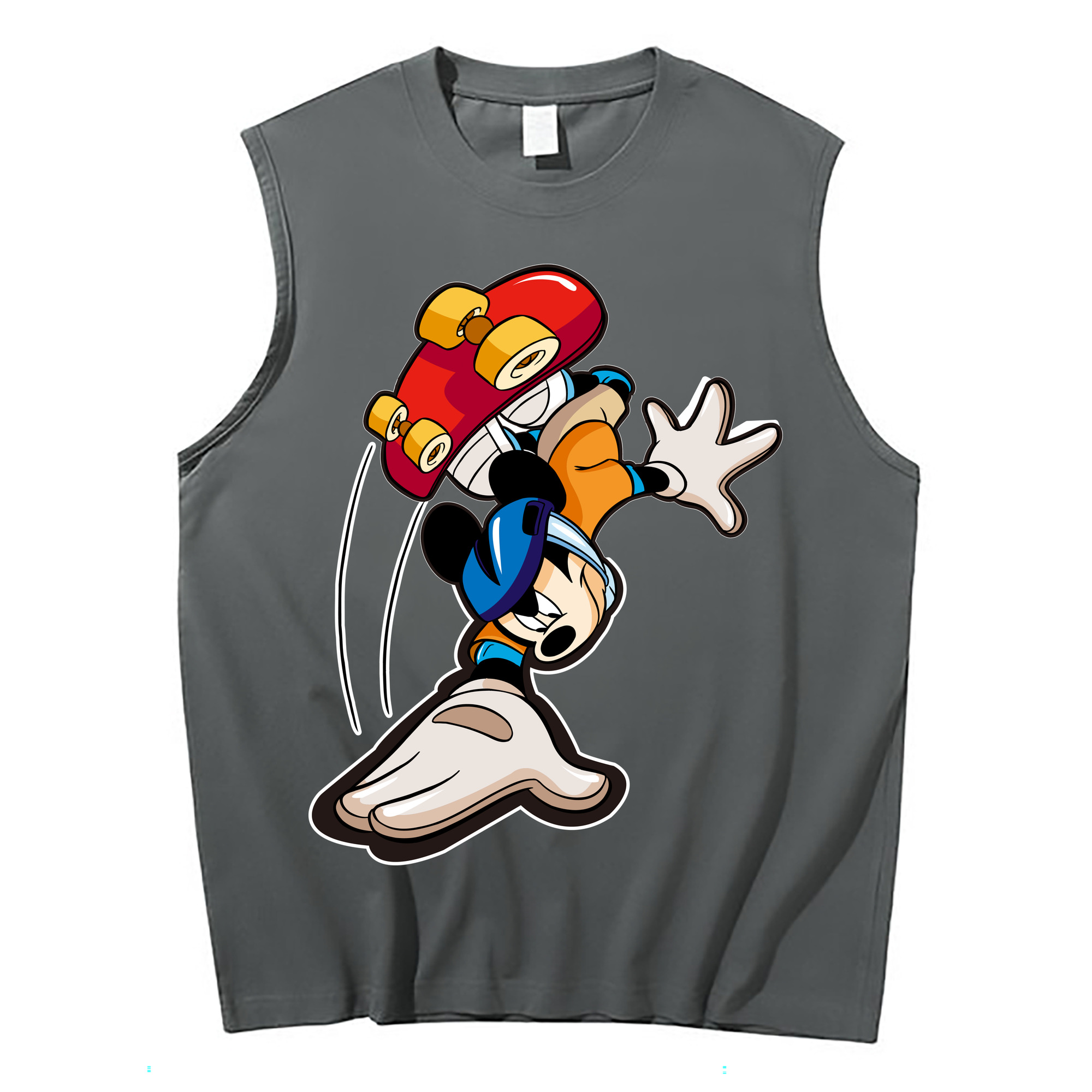 ミッキーマウス Mickey Mouse コットン100％タンクトップ（フロントプリント）